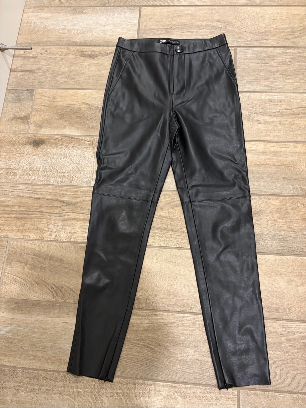 Zara Black Faux Leather Pants small